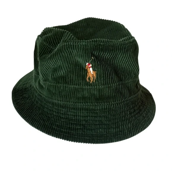 Polo Ralph Lauren Men’s Forest Green Corduroy Bucked Hat Small Pont Sz L/XL NWT - Picture 5 of 6